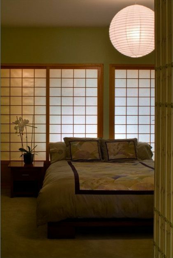 спалня ориенталска вдъхновена осветление легло