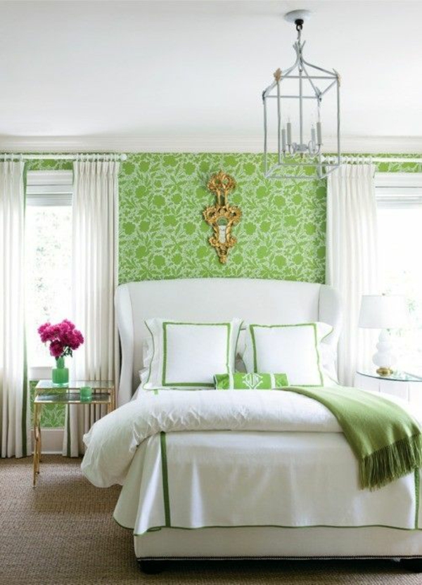 Dormitorio dormitorio pared diseño pared papel pintado colores jugosos