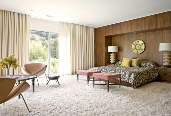 soveværelse design vintage stil elegant møbel tæppe