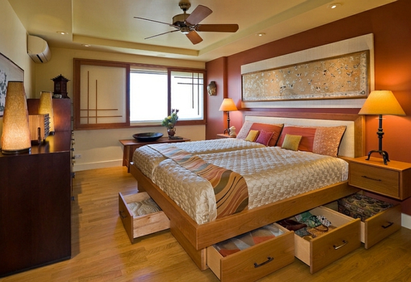 dormitor set asia pat dublu suficient de spațiu de depozitare