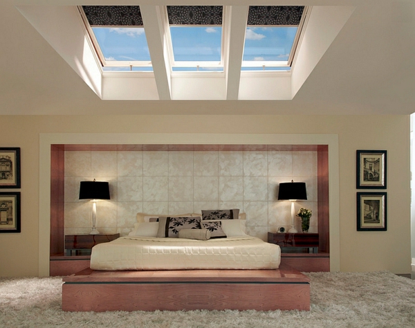 bedroom set up asia rug carpet ceiling window