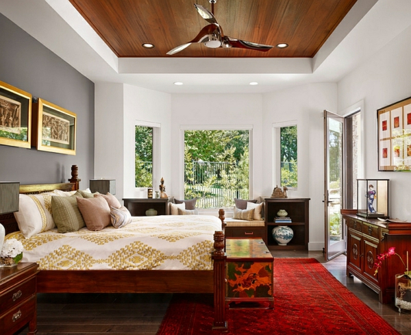slaapkamer azië massief edel houten plafondventilator