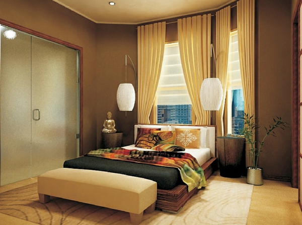 slaapkamer Aziatische ovale hangende lampen