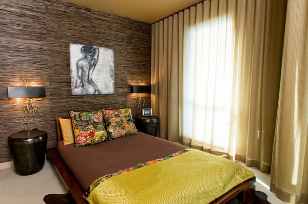 soveværelse dekorere asiatisk stil broderede puder