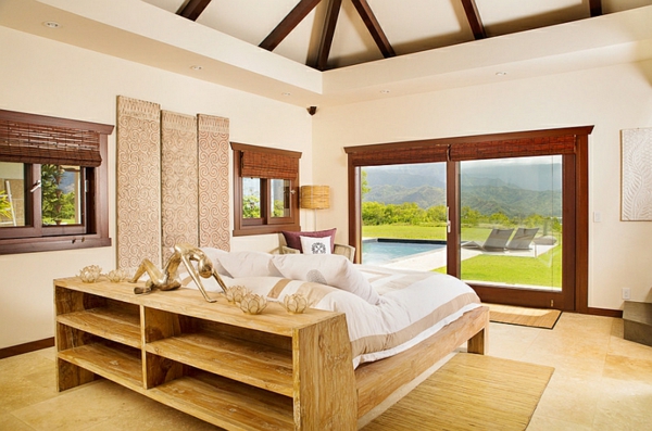 bedroom set up asian modern country house