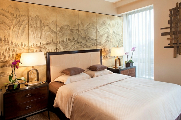 soveværelse oprette asiatiske landskabsmure dekoration