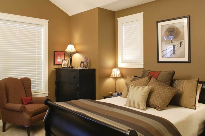 miegamasis papuošti mažą miegamąjį, stilingai rėmą rudos spalvos