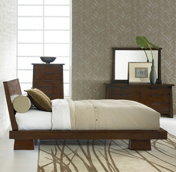 slaapkamer behang tendril patroon