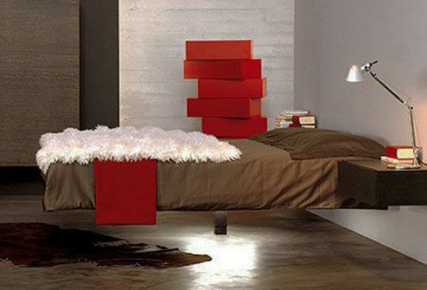 slaapkamer inrichting ideeën zweven bed decoratie