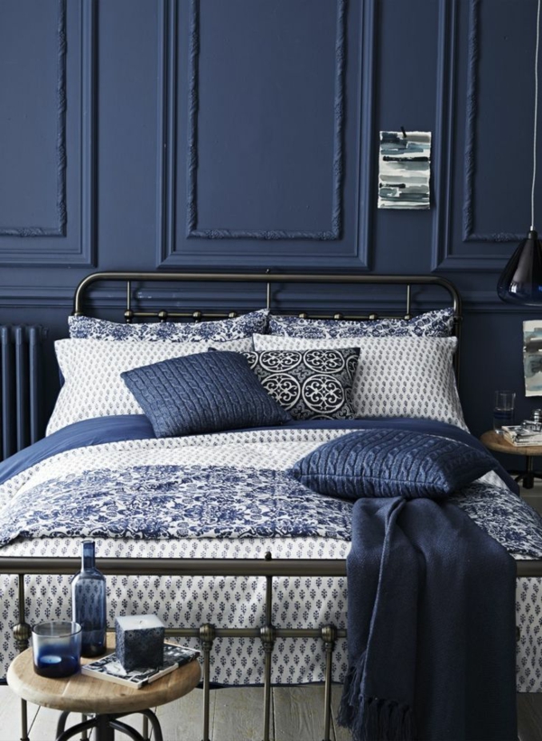 χρώματα κρεβατοκάμαρα χρώματα τοίχων υπνοδωμάτιο μπλε κρεβάτι