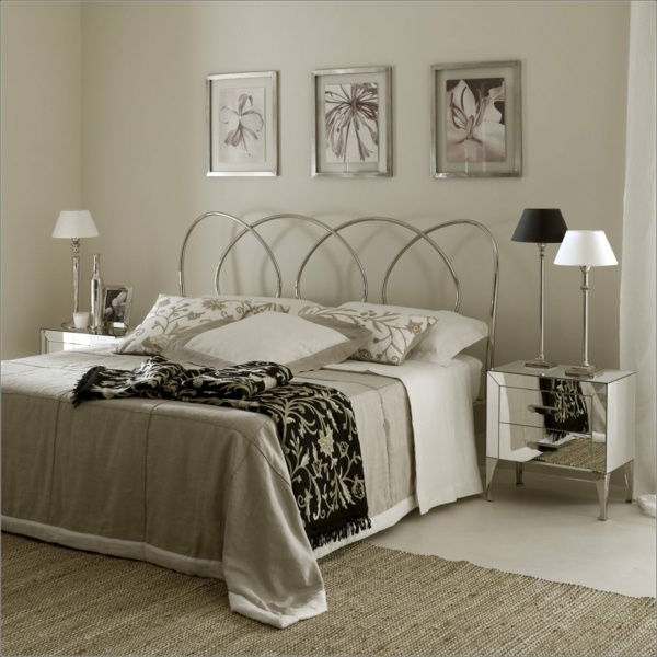 soveværelse design moderne værelse bordlampe art deco metal seng aluminium minimalistisk design