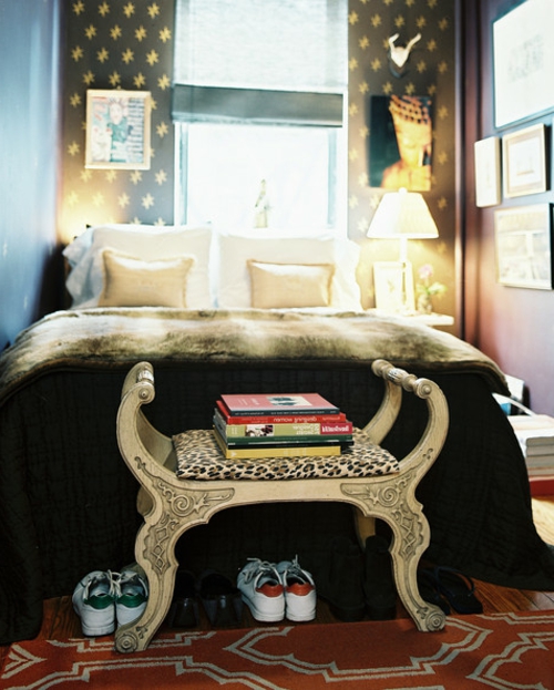 soveværelse mode rococo stol med leopard print