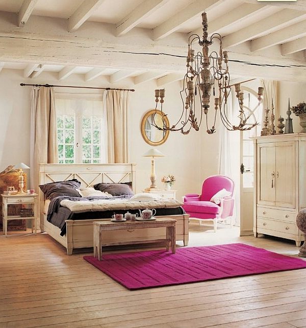 soveværelse væg form hængende lampe rustik stil flotte farver