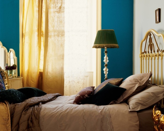 ιδέες υπνοδωματίων μικρό δωμάτιο με φανταχτερό συνδυασμό χρωμάτων