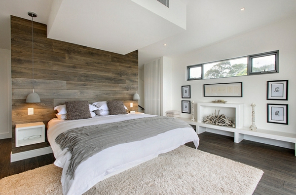 soveværelse minimalistiske udsmykning ideer komplet furnish grå sengetæppe
