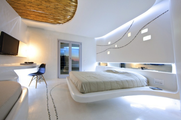 armadura de cama flotante diseño completamente moderno futurista