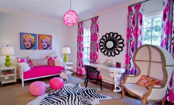 dormitorio chica acentos de color rosa