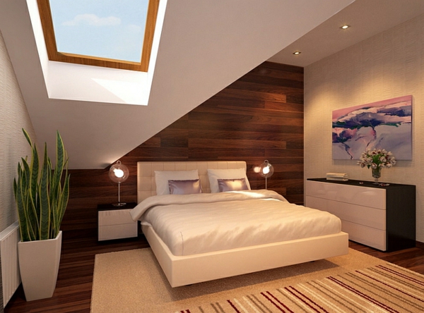 makuuhuone minimalistinen ideoita kattoikkunat sideboards kiilto