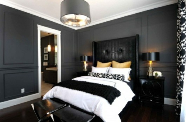 dormitorio dormitorio forma de pared colores oscuros
