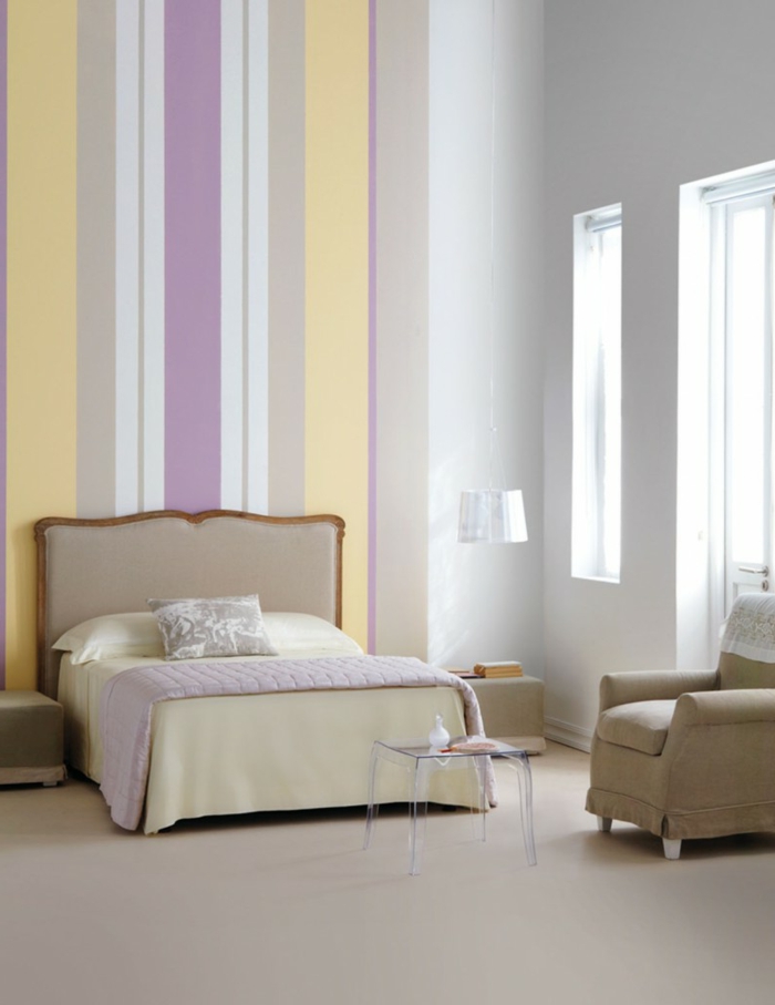 dormitorio wallpaper ideas rayas patrón vertical