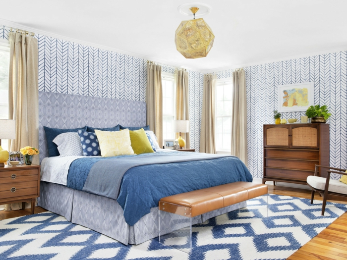 bedroom wallpaper beautiful pattern cool bedroom bench