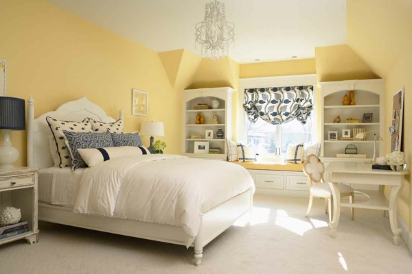 slaapkamer muurverf eierschaal kleuren muurverf palet geel