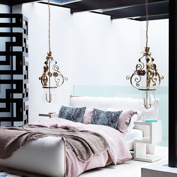 soveværelse møbler farver form hængende lamper