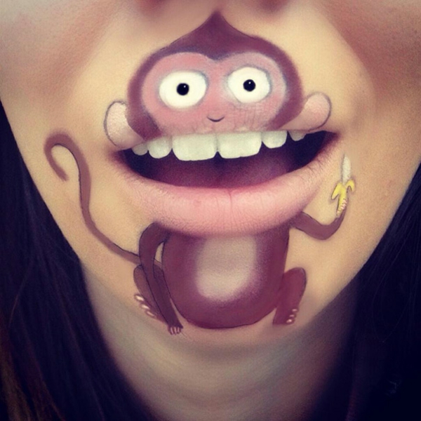 make-up δροσερό χαρακτήρες κινουμένων σχεδίων χείλη μαϊμού μπανάνα