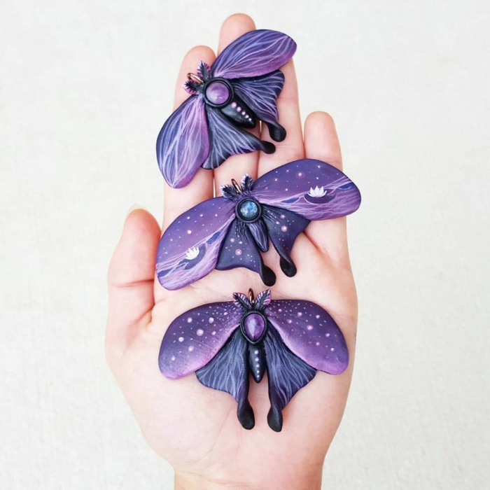 αγοράστε κοσμήματα online etsy μοβ πεταλούδες μενταγιόν