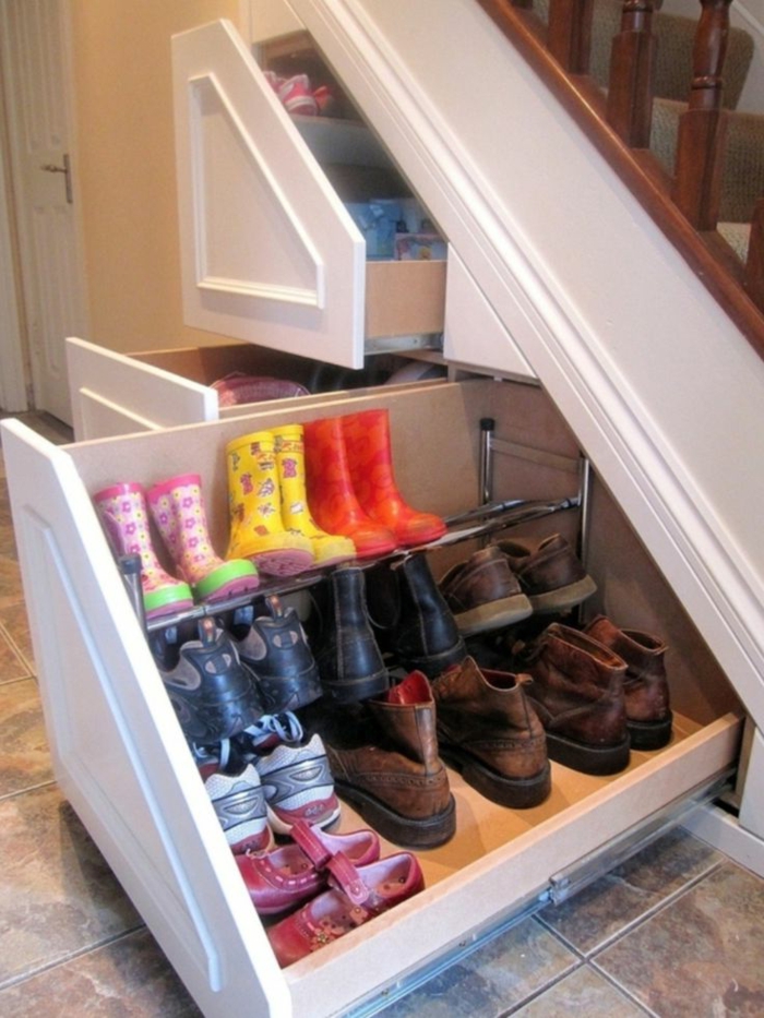 шкаф под стълбищни обувки магазин стълбищен коридор