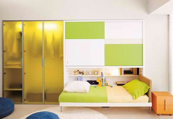 ντουλάπα τοίχο με πτυσσόμενα κρεβατοκάμαρα κρεβάτι κρεβάτι ντουλάπα πράσινο