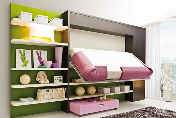 wall bed cupboard shelves closet wall with folding bed