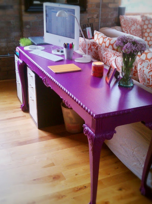 цветна дървесина евтино боядисано бюро се изгради