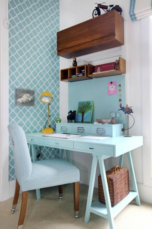 бюрото си DIY офис светло син цвят на cottagemarket.com