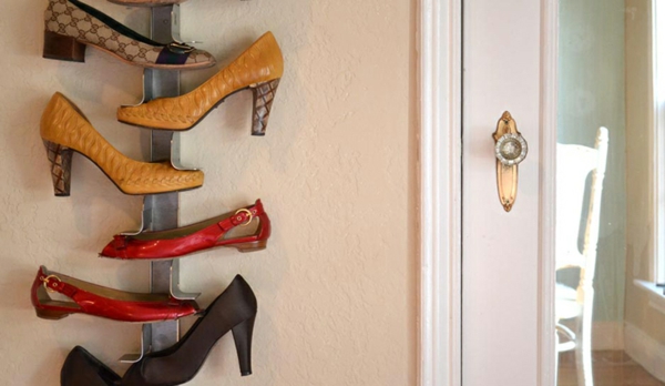 رف الأحذية بناء نفسك فكرة DIY قطاع المعادن جدار الجرف