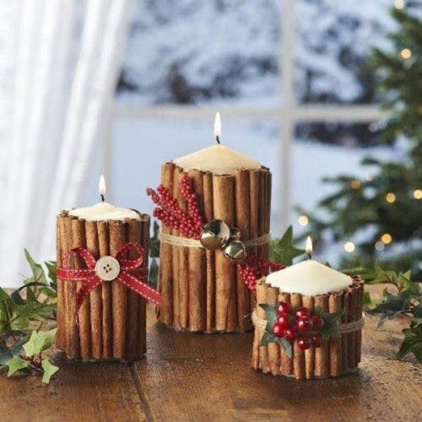 kotitekoisia lahjoja joulu kynttilöitä cinnamon