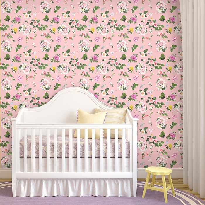 αυτοκόλλητο ταπετσαρία δωμάτιο μωρών floral μοτίβα