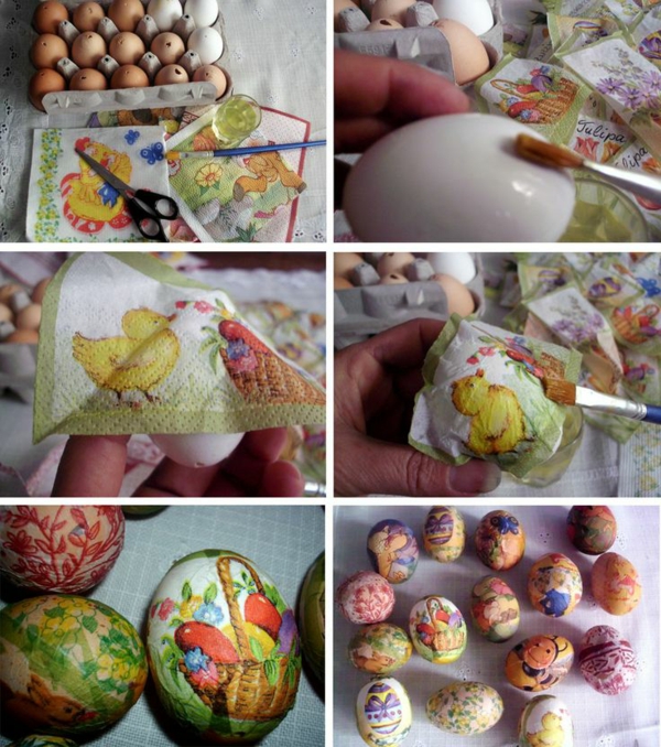 הוראות serviettechik לקשט ביצים פסחא עם מפיות