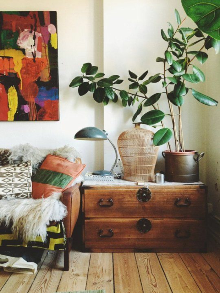 nuhjuinen tyylikäs huonekalut boho tyyli sisustustyyli puu lankku puupaneeli vintage heittää tyyny sohva karitsan