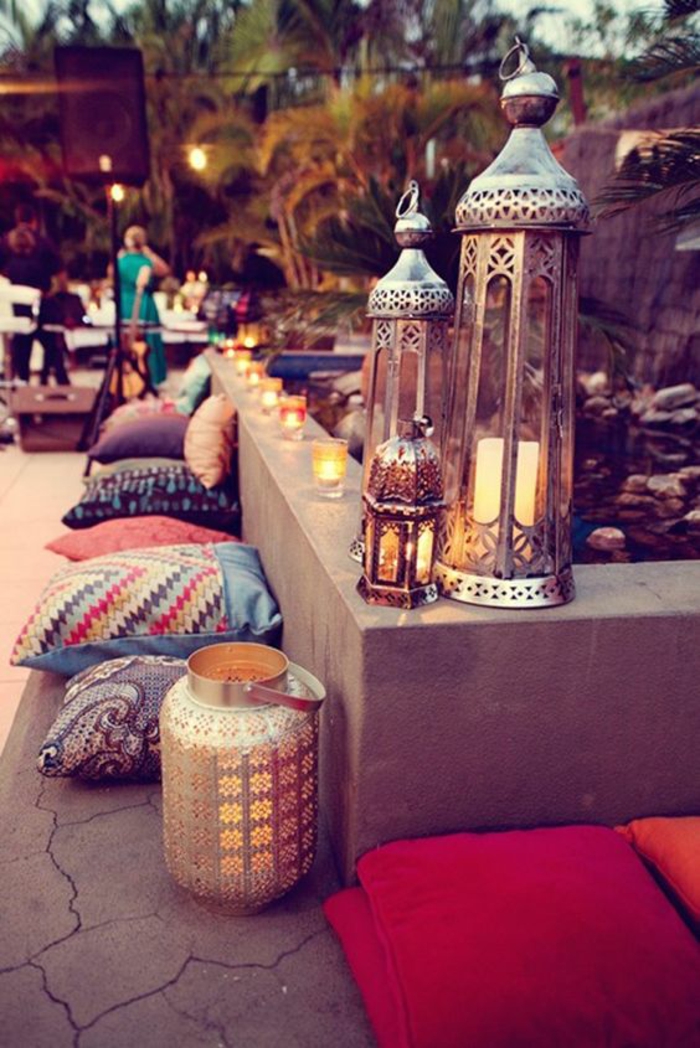 shabby chic møbler boho stil hjem dekor hjem tilbehør orientalske lanterner kaste pute