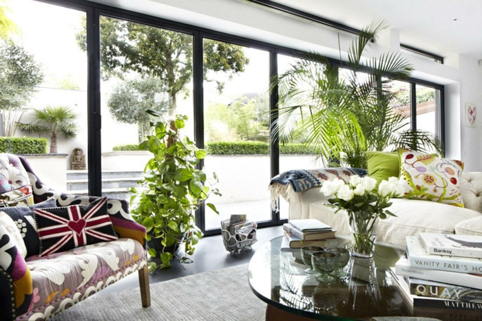 άθλια σαλόνι ιδέες διακόσμηση σπίτι διακόσμηση καναπέ γύρο γυάλινο τραπέζι