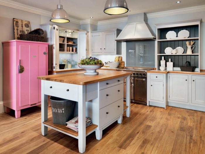 shaker møbler enkel kjøkkenutstyr rosa skjenk