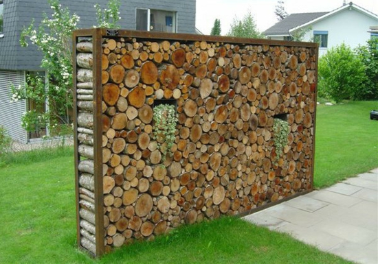 privacy in de tuin schaduwdispenser muur hout