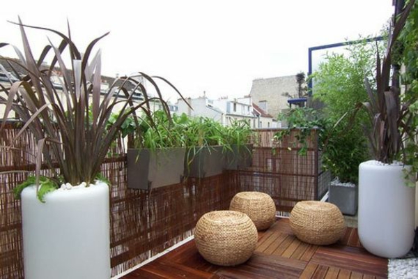 Yksityisyyden suoja terra-casses bambu puulattiat antaa rottinki huonekalut