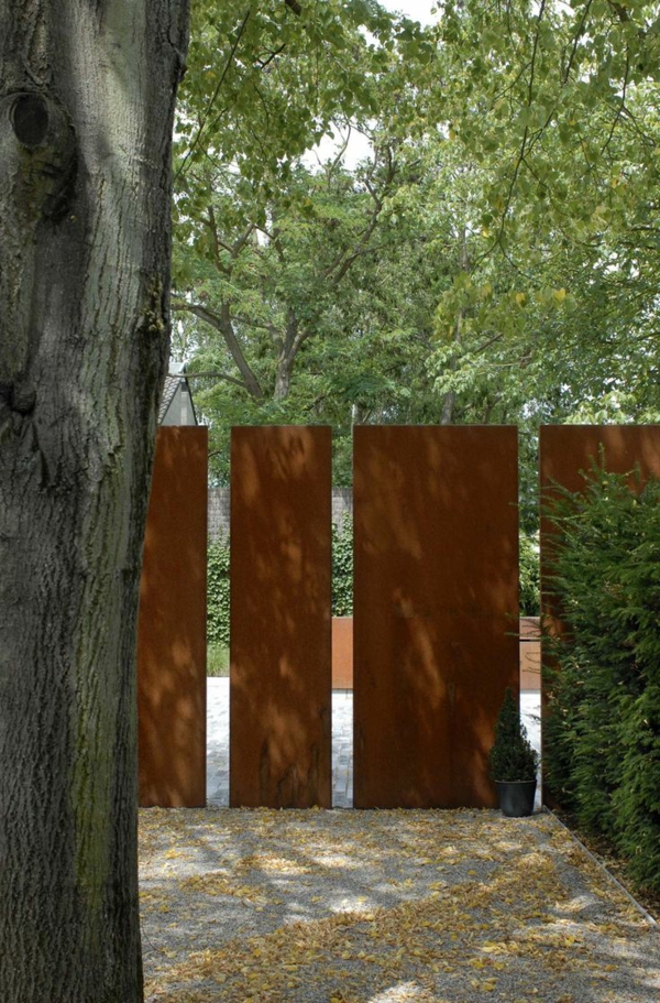 隐私围栏园艺想法花园篱笆金属