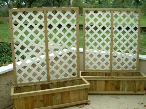 隐私围栏园艺想法花园围栏植物容器