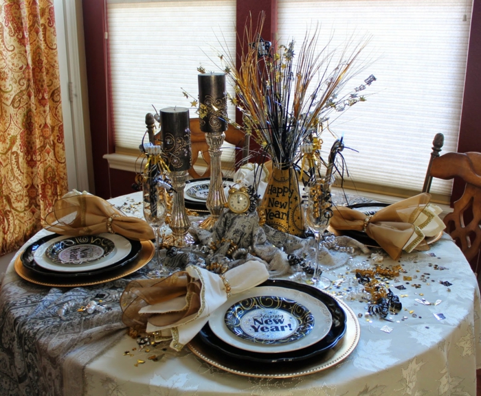 decoration new year's eve party silvesterer decoration table decoration new year's eve table