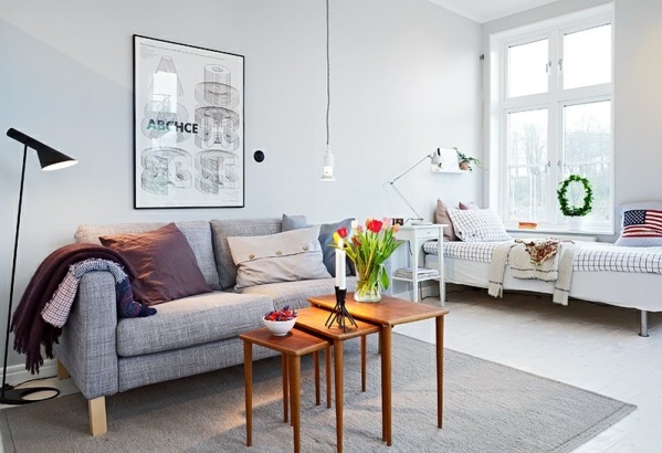 enkelt leilighet sette opp leilighet sofa