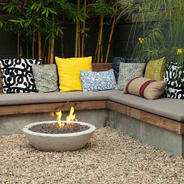 长凳建立你自己的庭院丰富多彩一次性壁炉