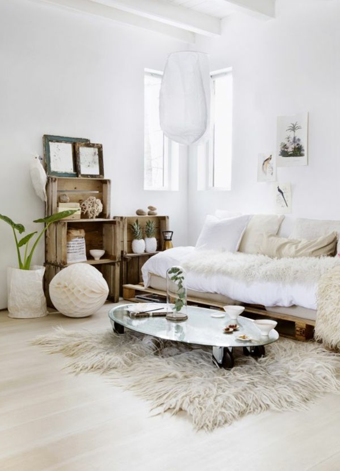 decoración escandinava sala de estar fresco cayó alfombra plantando